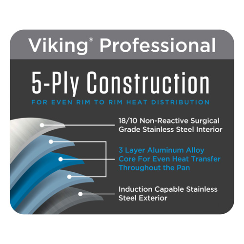 Viking Professional 5-Ply Stainless Steel Sauté Pan 3.4 Quart 4015-1034S 